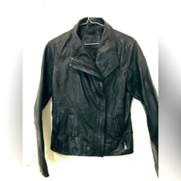Designer Buttery Leather Black Biker Jacket - Picture 1 of 1